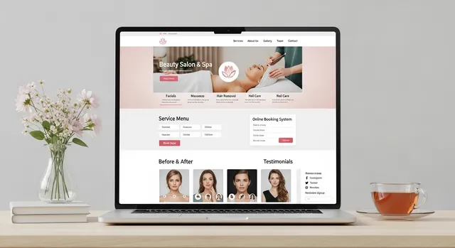 Illustrative website design concept for a beauty & wellness business