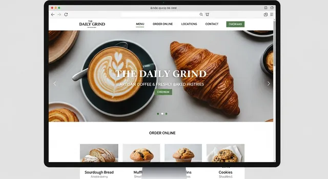 Illustrative website design concept for a hospitality business