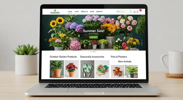 Illustrative website design concept for a retail business