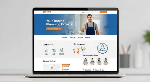 Illustrative website design concept for a trades & home services business